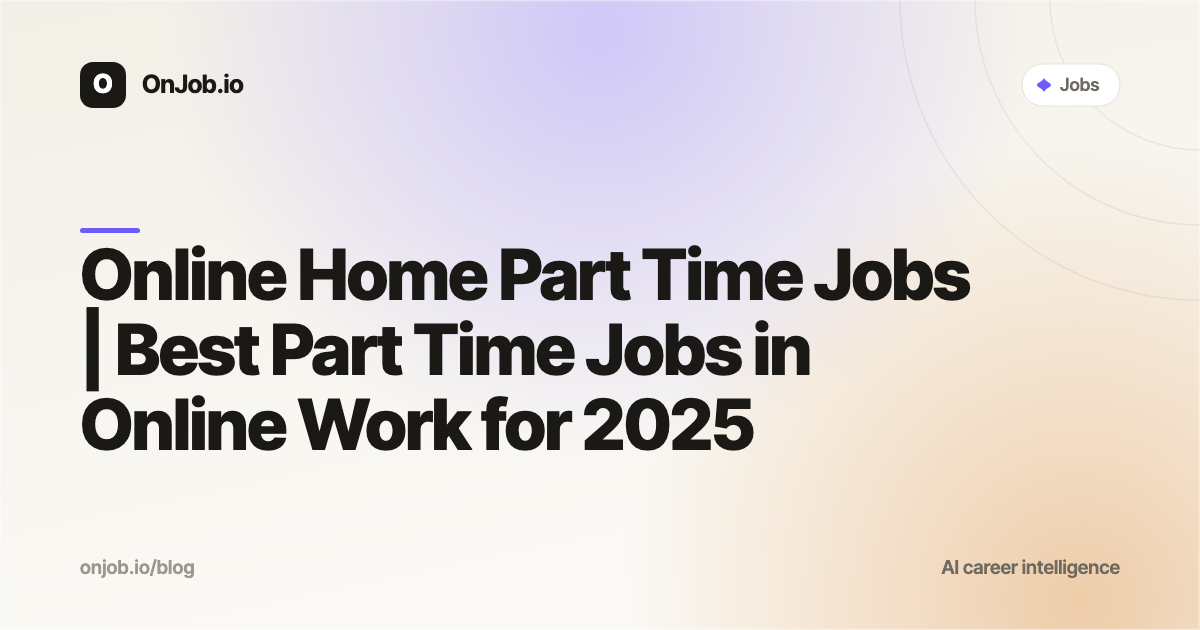 Online Home Part Time Jobs | OnJob.io